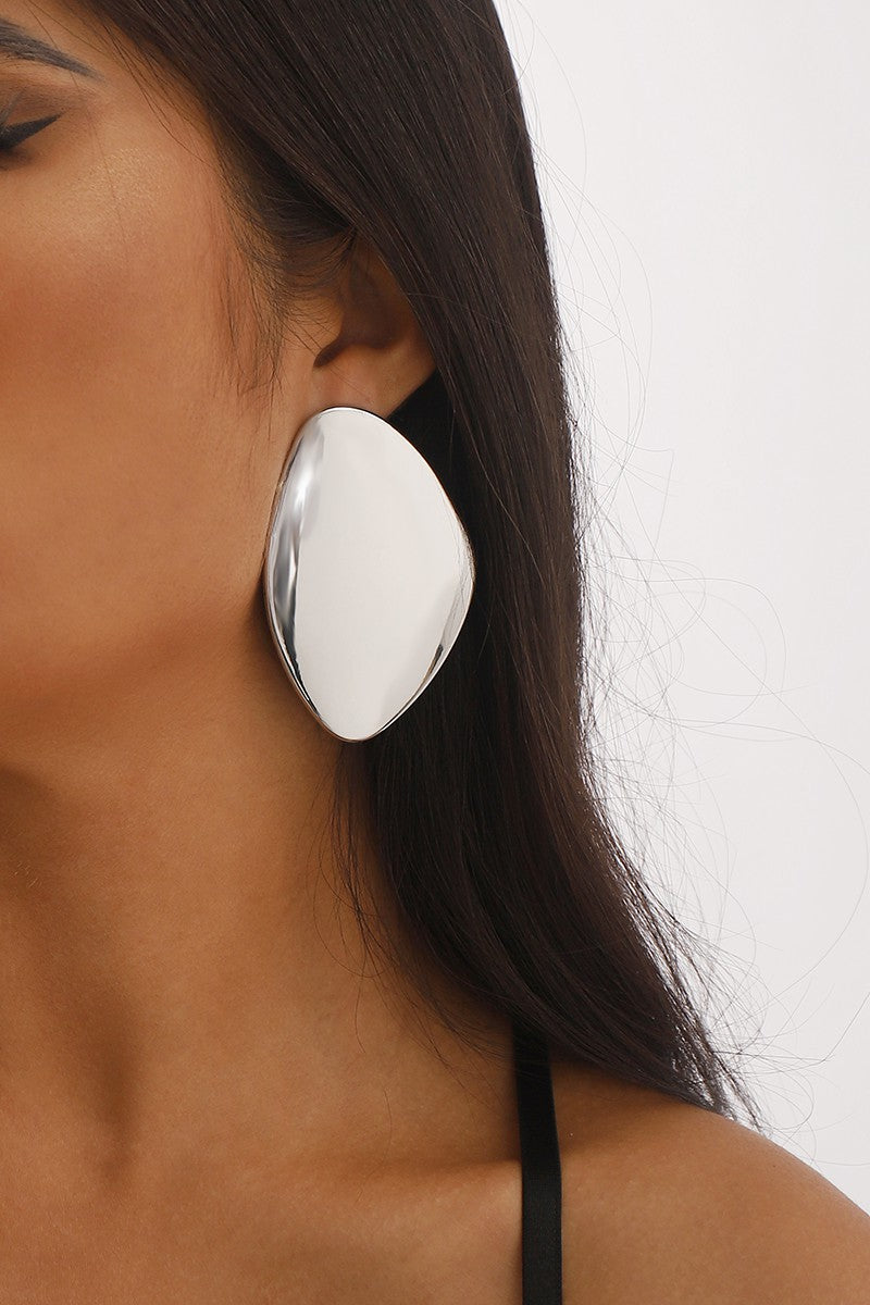 Large Geometric Earring | Silver