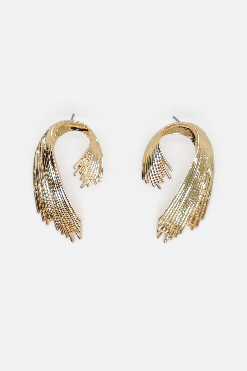 Wavy Loop Gold Earrings