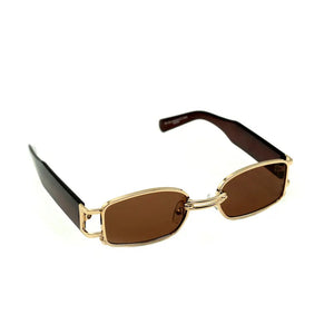 Chunky Rectangle Sunnies | Brown/Gold