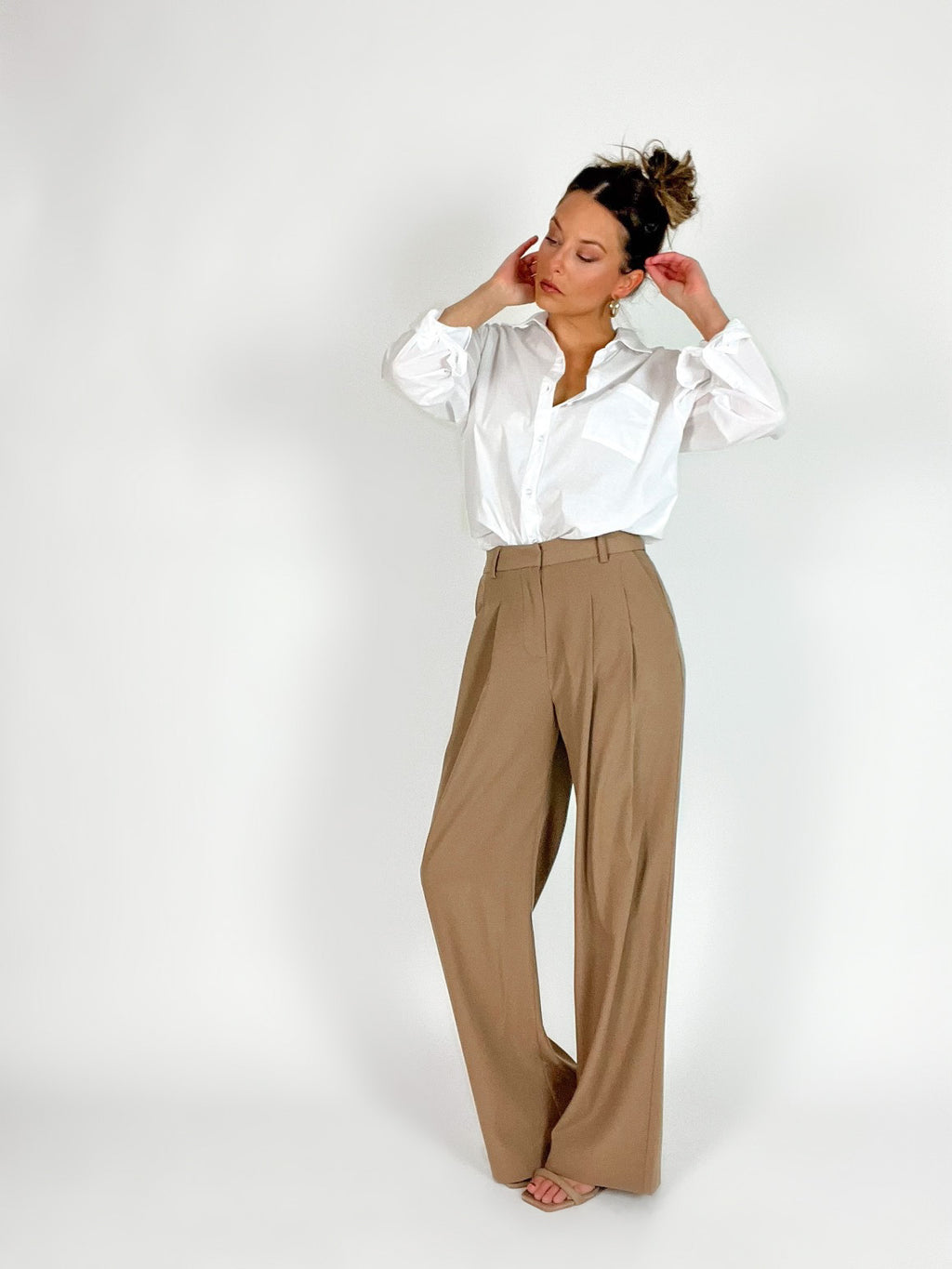 Taupe Wide Leg Trouser
