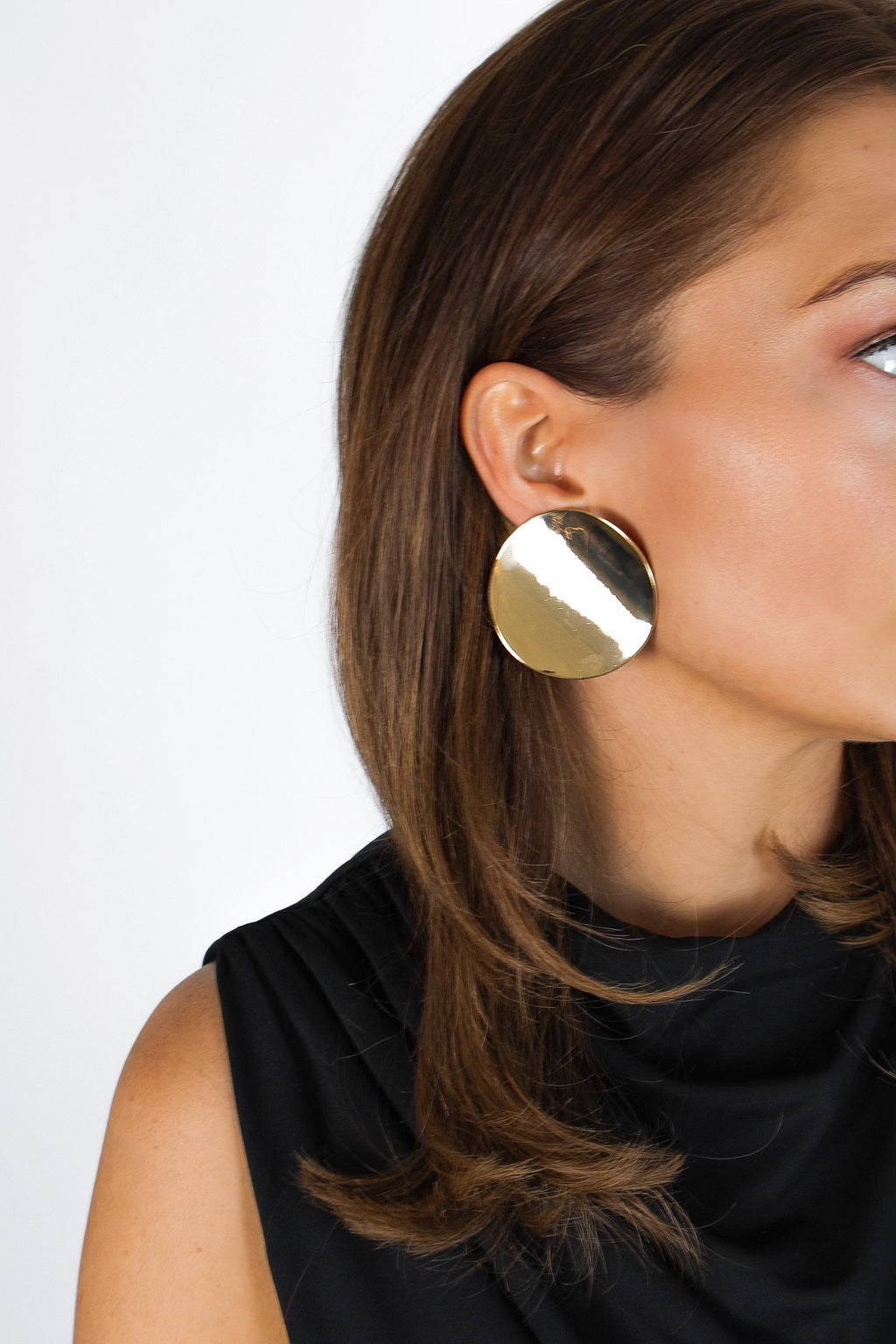 Large Disk Clip Earring | Gold
