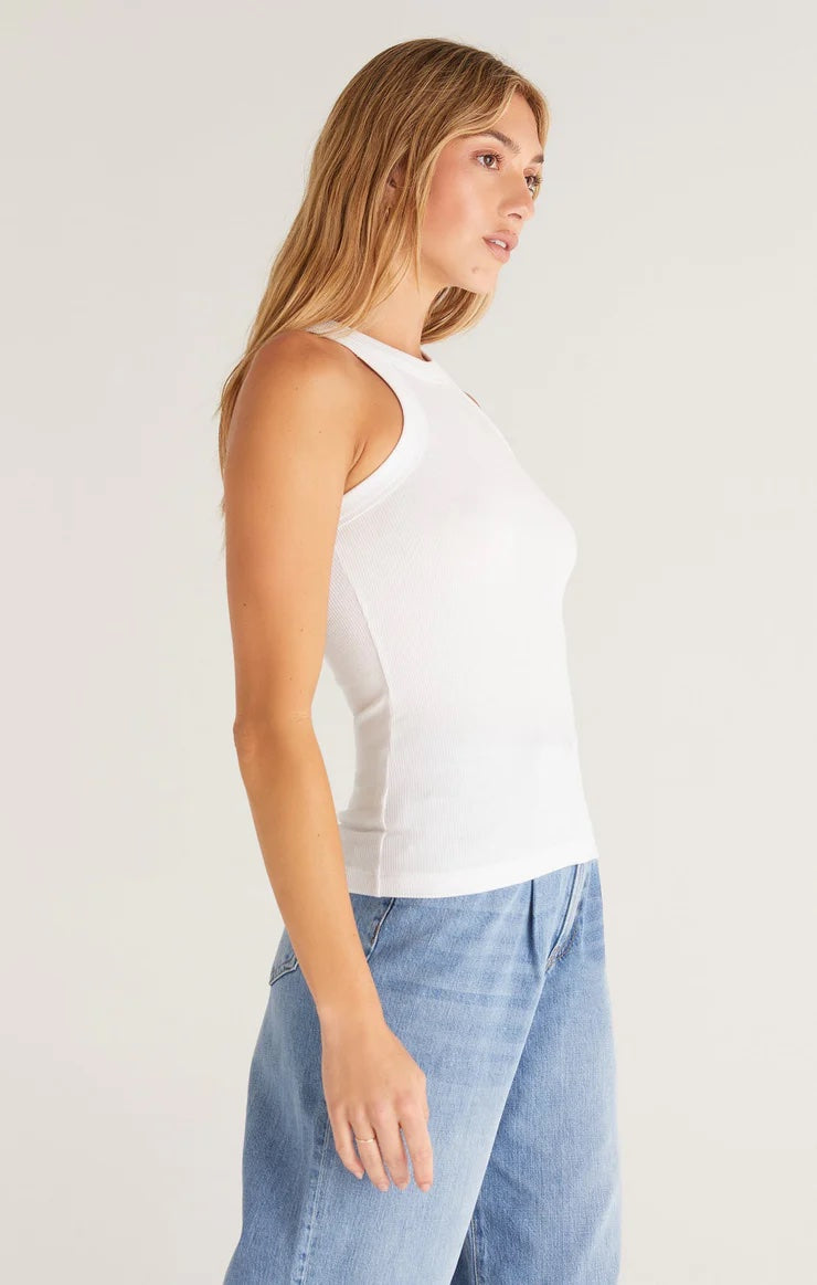 Z Supply: Lily Ribbed Tank | White